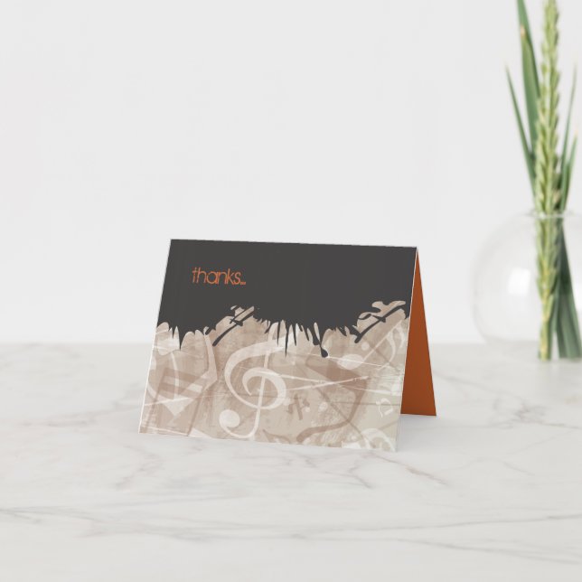 MELODIA da TORÁ Cartão de Agradecimento Bar e Bat  (Frente)