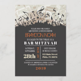 MELODY do Bar TORAH Bat Mitzvah Convite