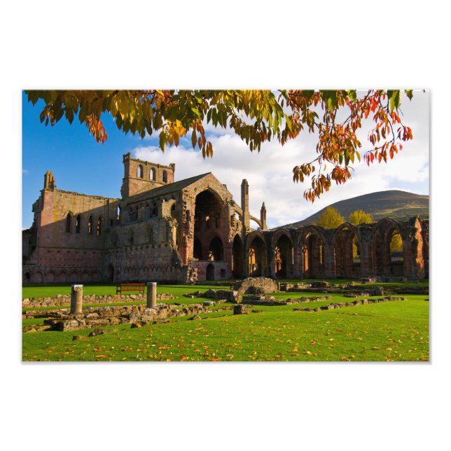 Melrose Abbey, impressão de Foto na Escócia (Frente)