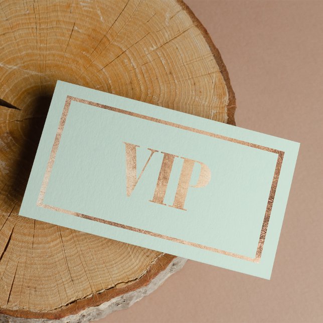 Membro do clube de cartão VIP do folha rosa verde  (Mint green rose gold foil VIP card club member)