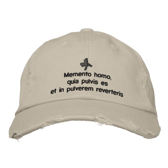 Memento Homo, boné de empréstimo - cappello quares (Frente)