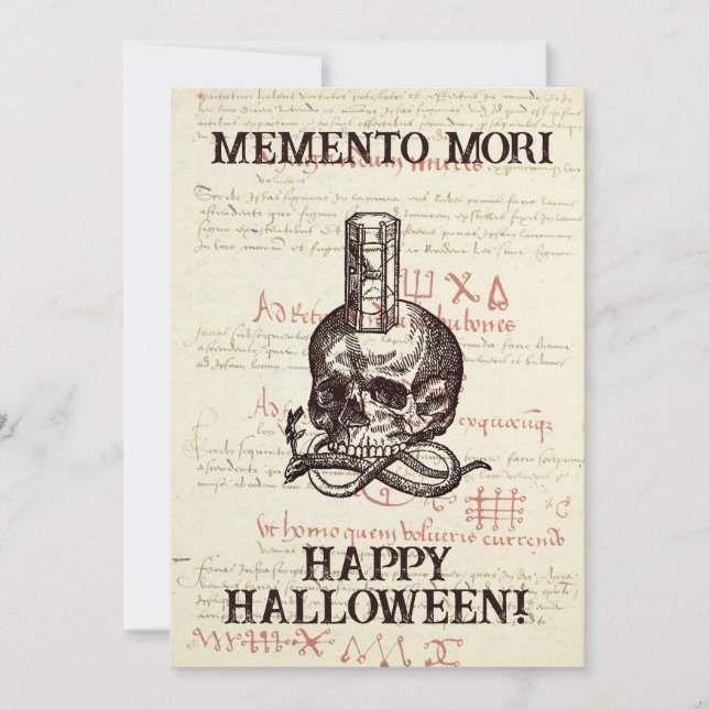 Memento Mori Halloween Cartão (Frente)