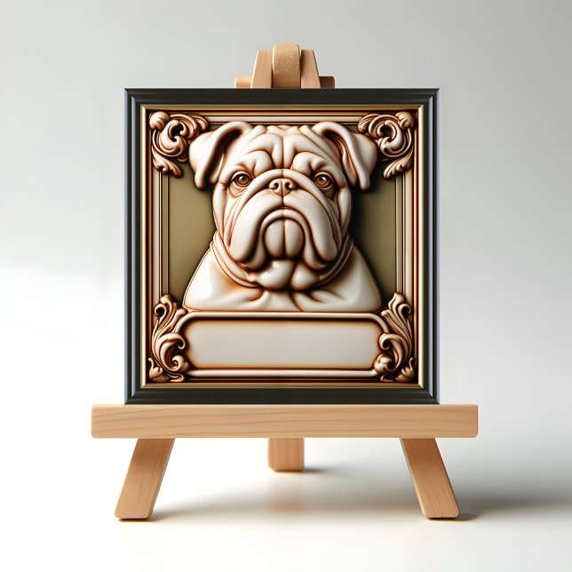 Memória Bulldog (Bulldog Memorial displayed on easel)