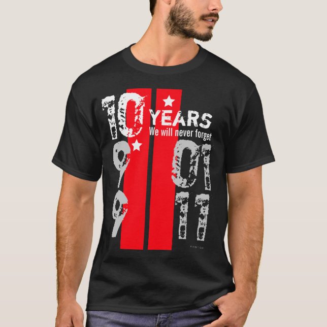 Memória De 11 De Setembro Em Camisa Preta De 10 An (Frente)