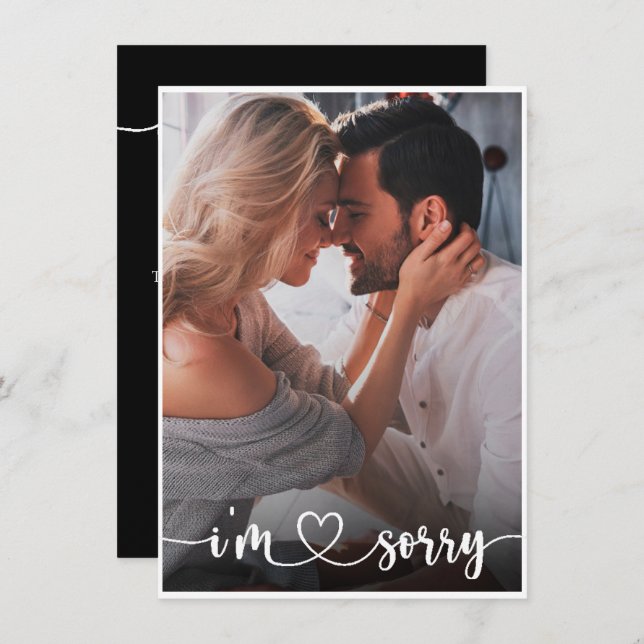 Memória de Foto Elegante Peço desculpa Cartão de d (Frente/Verso)