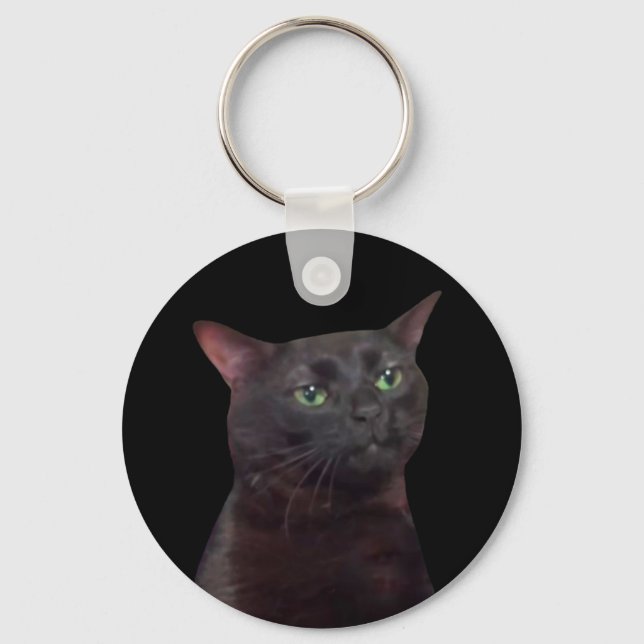 Memória de Gato de Saída Zonelada Chaveiro de Dois (Frente)