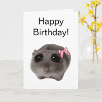 Memória de Hamster Triste do Coquete de Cartão Dob