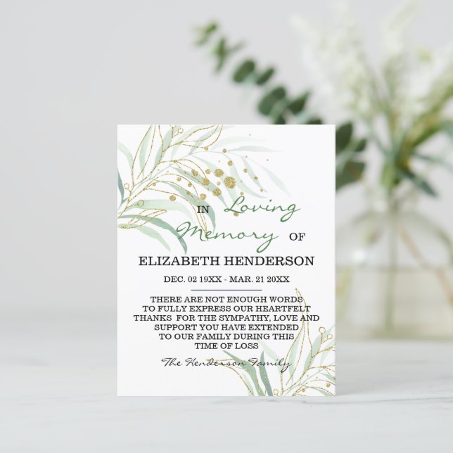 Memória de simpatia /Obrigado. (Em pé/Frente)