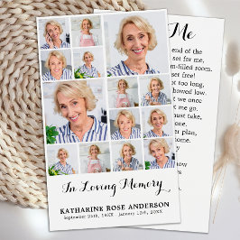 Memorial 14 Cartões de Oração Funerários de Colage