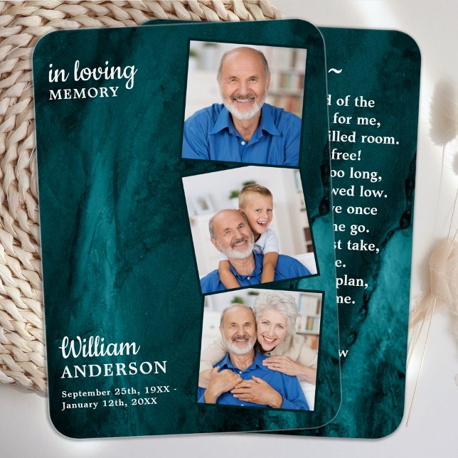 Memorial 3 Fotografia Funeral Prayer Card Green Ma (Criador carregado)