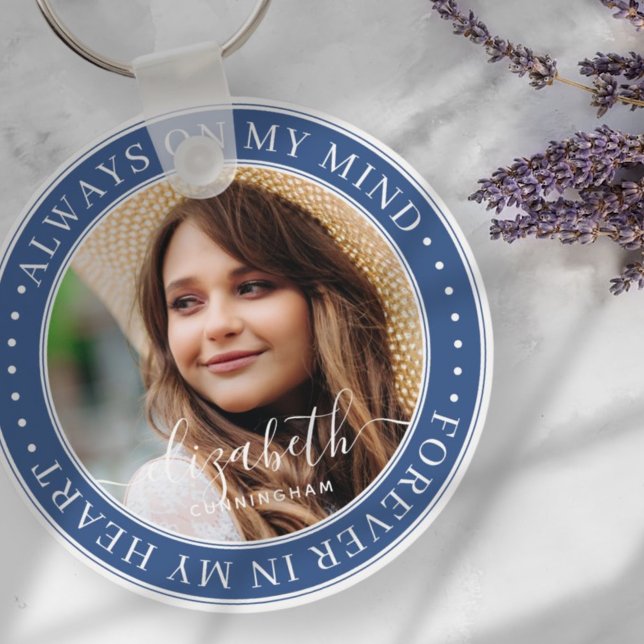 Memorial Always On My Mind Elegante Photo Chaveiro (Criador carregado)