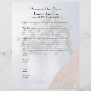 Memorial Book Filler Sign-in Page Bonsai Tree