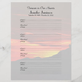 Memorial Book Filler Sign-in Page Kolob Sunset
