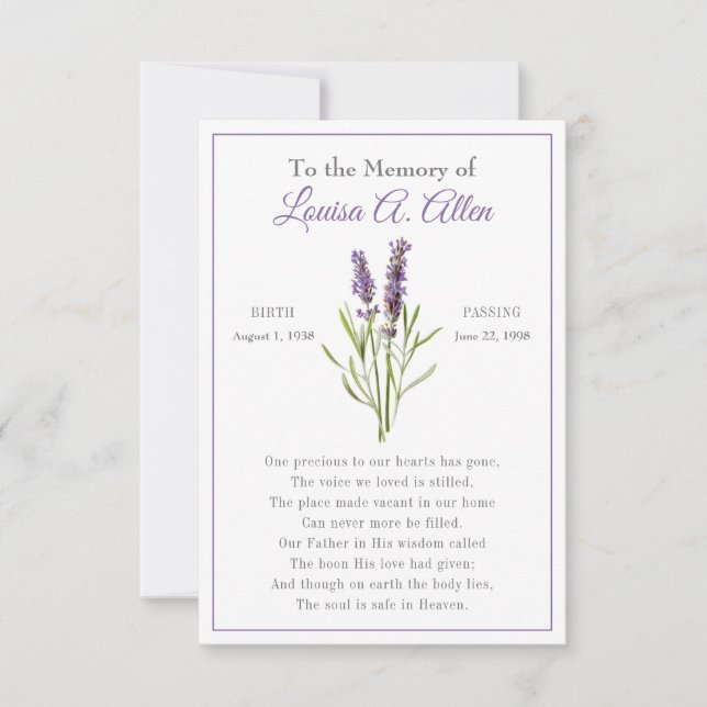 Memorial Card (Frente)