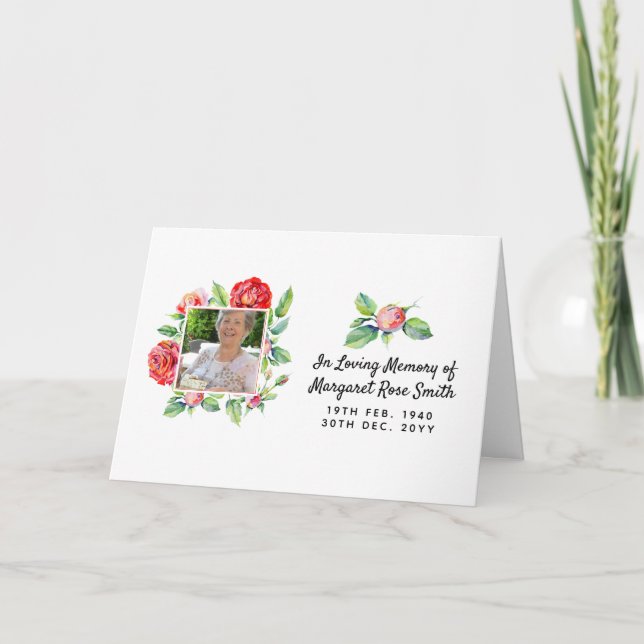 Memorial Cartão com fotos Simpatia Desculpe Perda  (Frente)