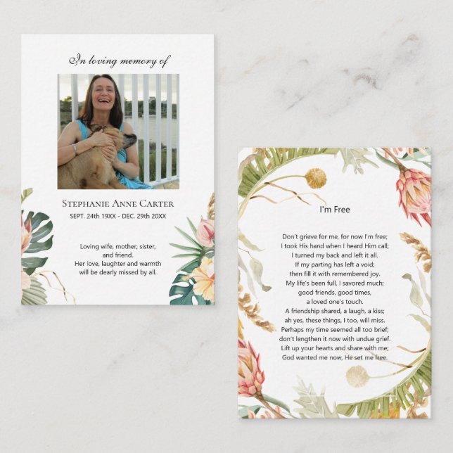 Memorial da Foto Tropical Eu sou Gratuito Cartão d (Frente/Verso)