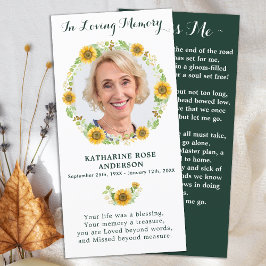 Memorial De Girassol Elegante Foto Funeral Prayer