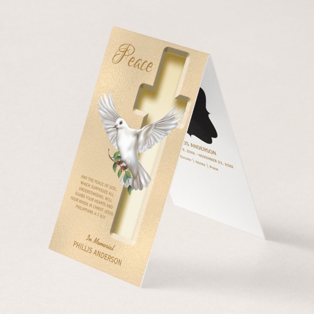 Memorial do Funeral de Dove Cross Photo (Frente)