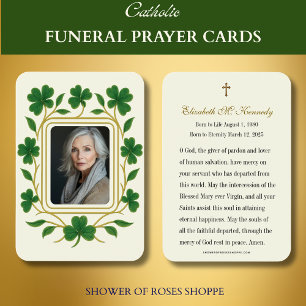 Memorial do Funeral Irlandês do Shamrock Verde e D