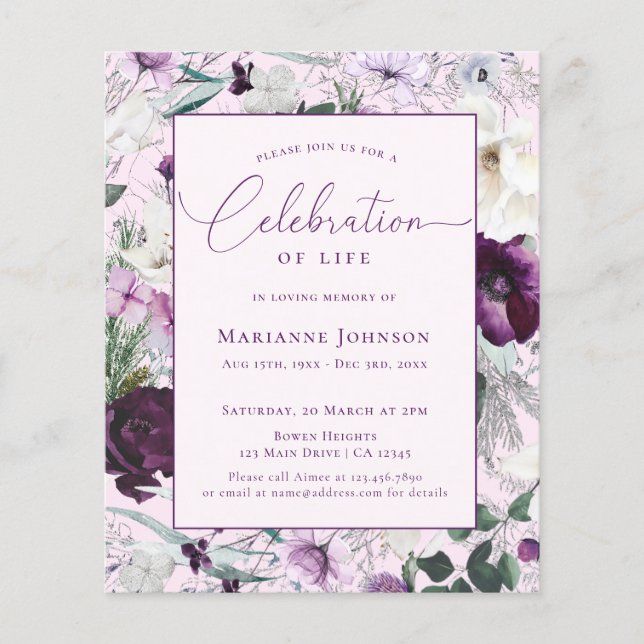 Memorial do Orçamento Celebração Floral Rosa-Rosa  (Frente)