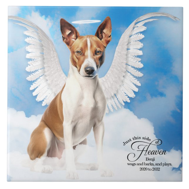 Memorial do Pet Personalizado por Basenji Angel Do (Frente)