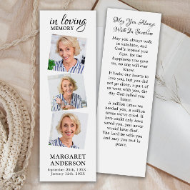 Memorial Elegante 3 Foto Funeral Poem Bookmark
