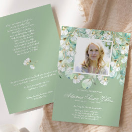 Memorial Eucalyptus Photo Funeral Cartões de agrad