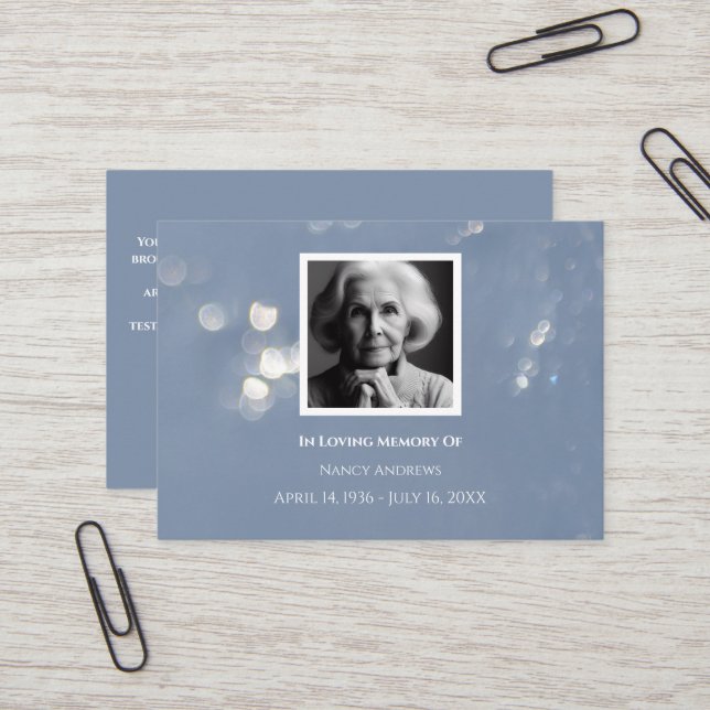 Memorial Funeral Da cinza Do Cartões de agradecime (Frente/Verso In Situ)