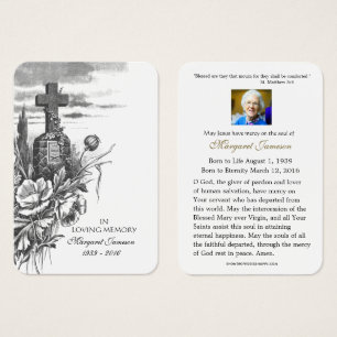 Memorial Funeral da Cruz Cristã - Cartão Sagrado -
