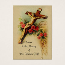 Memorial Funeral do Padre Católico - Cartão Sagrad