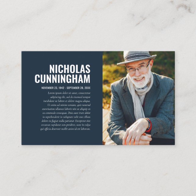 Memorial Funeral Em Cartão com fotos De Memória De (Frente)