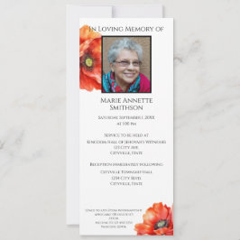 Memorial-Funeral JW Convite Vermelho Poppy