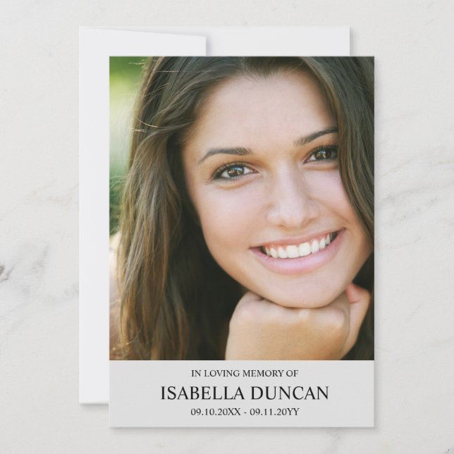 Memorial Funeral | Prata | Na memória amorosa Foto (Frente)