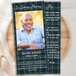 Memorial Funeral Prayer Bookmark Xadrez Foto