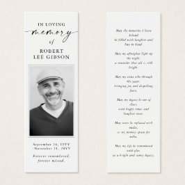 Memorial Funeral Simpatia Foto Bookmark