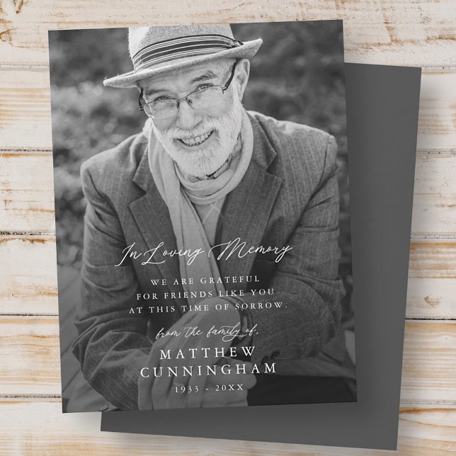 Memorial Modern Simples Em Cartão com fotos De Mem (Criador carregado)