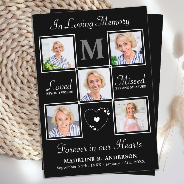 Memorial Moderno 5 Foto Cartão Funeral de Oração (Criador carregado)