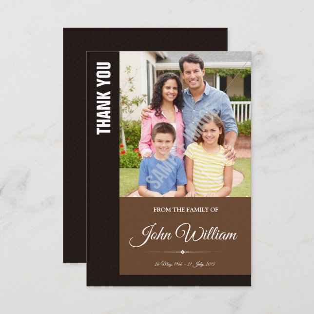 Memorial Obrigado Cartão com fotos (Frente/Verso)