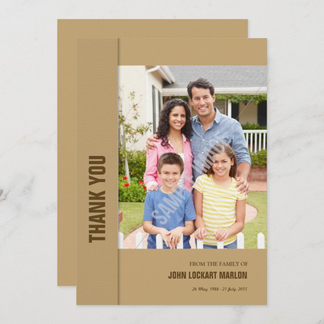 Memorial Obrigado Cartão com fotos (Frente/Verso)