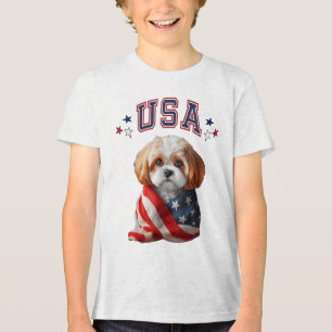 Memorial Patriótico da Bandeira do Cão Cavachon Us
