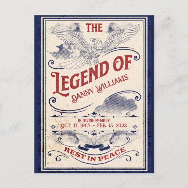 Memorial Patriótico Posto de Convite Funeral Veter (Frente)