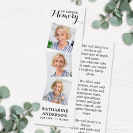 Memorial Poem 3 Foto Funeral Prayer Bookmark