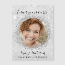 Memorial prata brilha foto amor imã