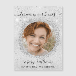 Memorial prata brilha foto amor imã