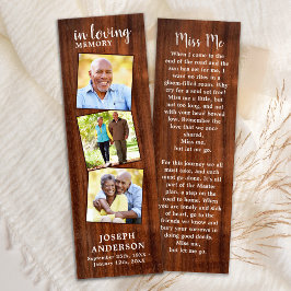 Memorial Rustic Poem 3 Fotografia Funeral Bookmark