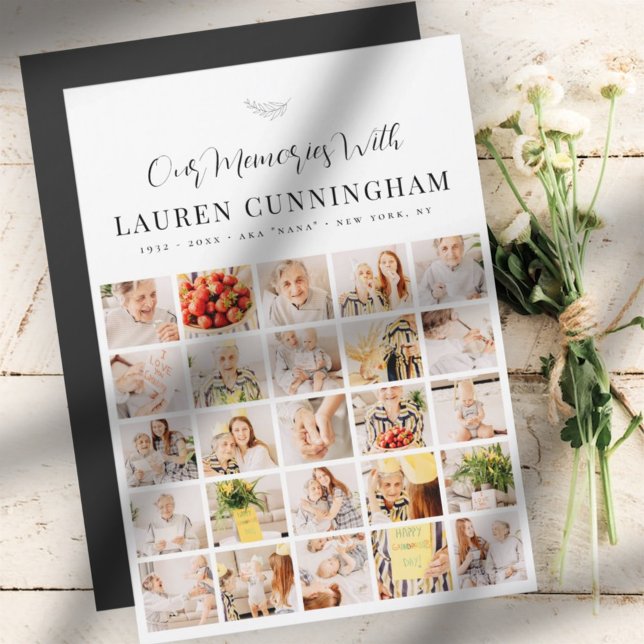 Memorial Simple Modern Minimalist 25 Colagem de Fo (Criador carregado)