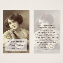Memorial Vintage Photo Script Funeral Prayer Card