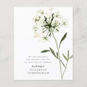 Memorial Watercolor Flower Botanicals Elegante Chi