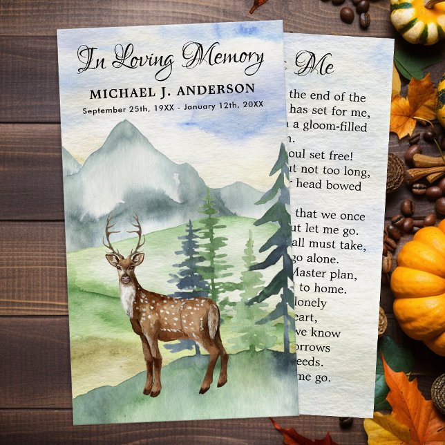 Memorial Woodland Deer Funeral Prayer Poem (Criador carregado)