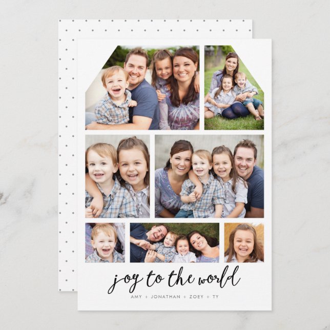 Memórias Modernas 7 Cartão com fotos de Férias com (Frente/Verso)